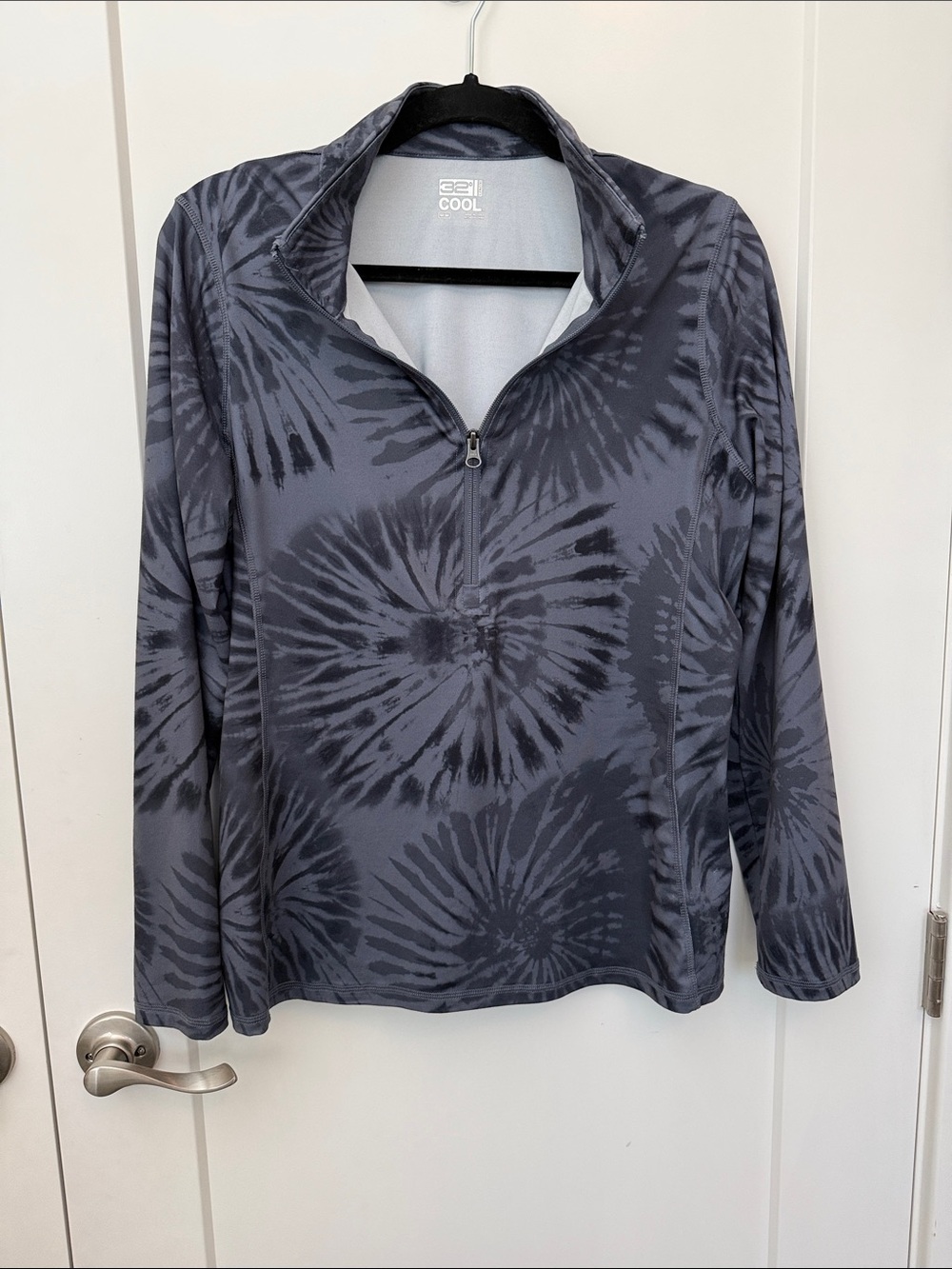 32 Degrees Women's Charcoal Tie-Dye Quarter-Zip Pullover